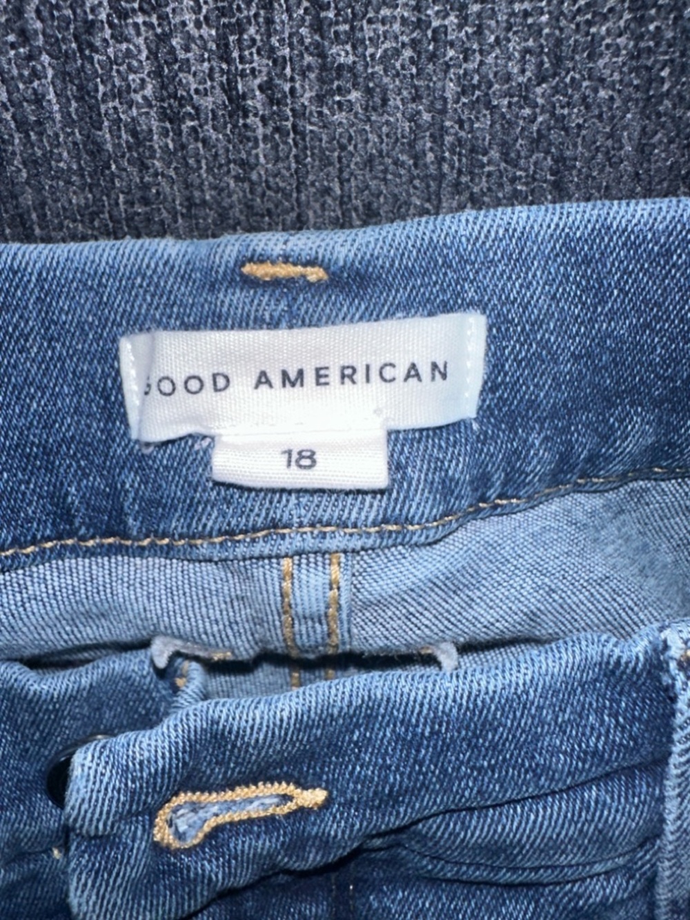 Good American High Rise Distressed Light Wash Women's Jeans